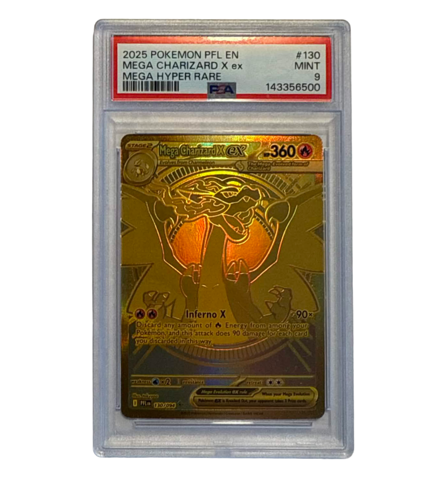 Mega Charizard X ex (PFL 130)  - PSA 9 Graded [Phantasmal Flames]