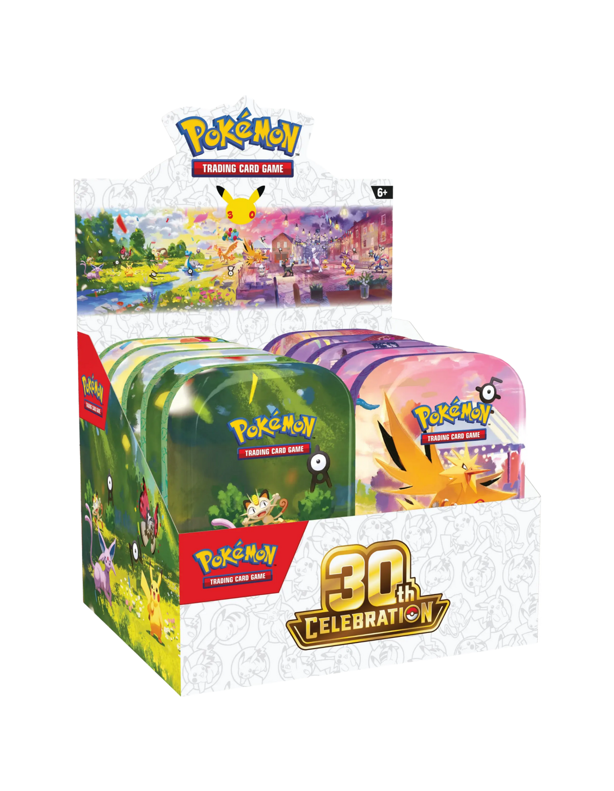Pokémon 30th Celebration Mini Tin Display – forseglet display